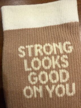 Mocha! Mid calf length Pure Barre “Strong looks good on you”